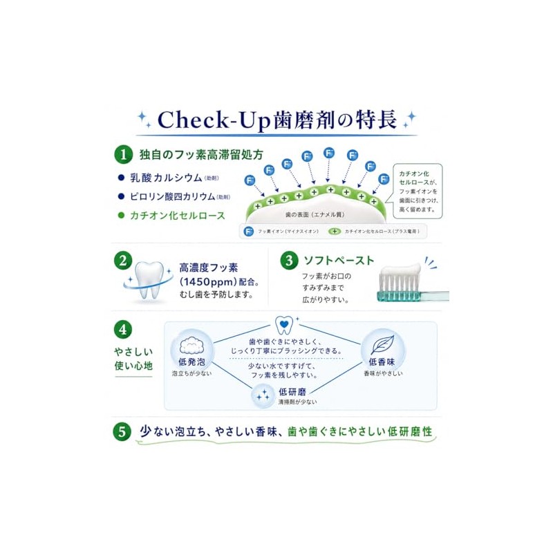 Lion Dental Materials Paste Check-Up Standard 1450F 135g Mild Citrus