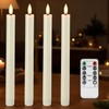 SEHNSY Set of 4 Ivory LED Flameless Taper Candles with