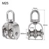 sourcing map M25 Double Pulley Block, Stainless Steel Swivel Rigging