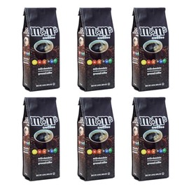White Coffee M&M Milk Chocolate Flavored Medium Roast Ground Coffee - 10 Ounce (Pack of 6)