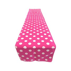 ArtOFabric Decorative Cotton White Polka Dots on Fuchsia Print Table Runner. 12" X 70"