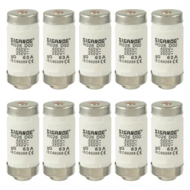 SIGANDG Neozed Fuses, D02 63A gL/gG 400VAC, D0 Type Fuse Insert (Pack of 10)