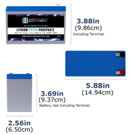 Mighty Max Battery Mighty Max Battery ML10-12LI - 12 Volt 10 AH Deep Cycle Lithium Iron Phosphate (LiFePO4) Rechargeable and Maintenance Free Battery - Pack of 2