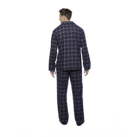 Noble Mount Men's Flannel Pajama Set - Plaid Blue-Black - X-Large
