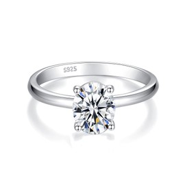IMOLOVE Moissanite Oval Engagement Rings for Women 1.5CT Oval Ring Sterling Silver 18K White Gold Plated Solitaire Engagement Ring Promise Ring Wedding Ring for Her-85
