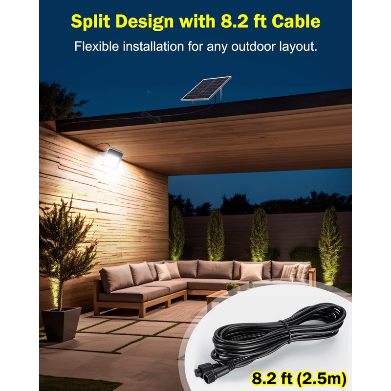 Engrepo Solar Light Outdoor, 10000LM Luces Solares Dusk to Dawn