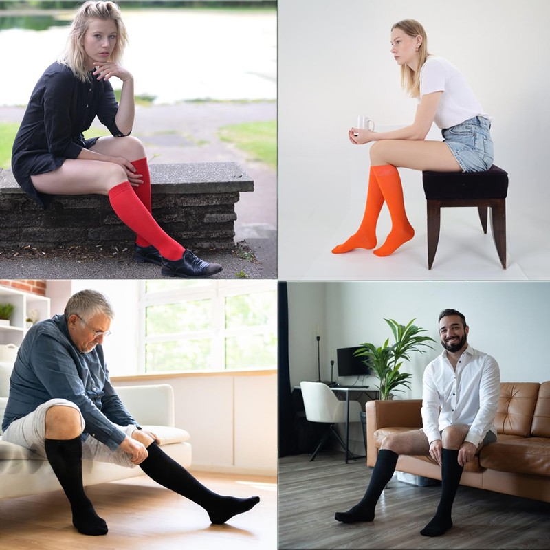 Mysocks Unisex Knee High Long Socks Orange,4-7