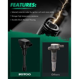 SCITOO UF549 4 ignition coils with 4 iridium Spark Plugs for Nissan for Altima Cube Rogue Sentra Versa NV200 1.6L 1.8L 2.0L l4 UF-549 C1696 5C1753