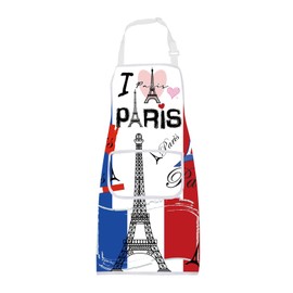BNQL Paris Apron - Unisex Adults - Brown, Multicolor - One Size Fits All - Apron with Pockets - Paris Lover Gift - Kitchen/Cooking