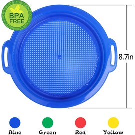 Sifter Strainer Toy Kit Beach Sand Snow Solid Sifter Summer Beach Games for Children Toddlers Sandpit Snow Beach Backyard Toy Set with Reusable Mesh Bag