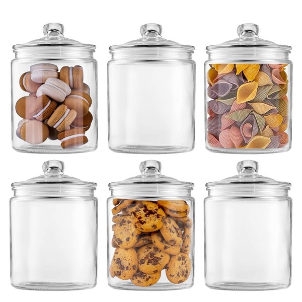 Maredash Glass Jars 32oz,Maredash Candy Jar with Lid For Household,Food