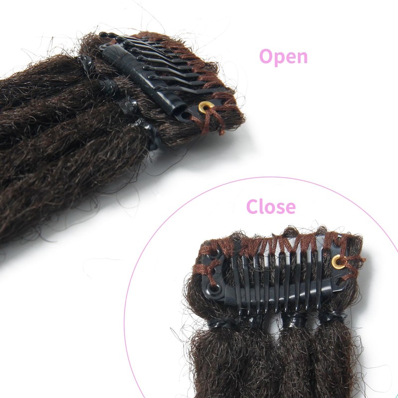 Clip In Dreadlock Extensions 20 Inch 3PCS Handmade 0.6cm Synthetic