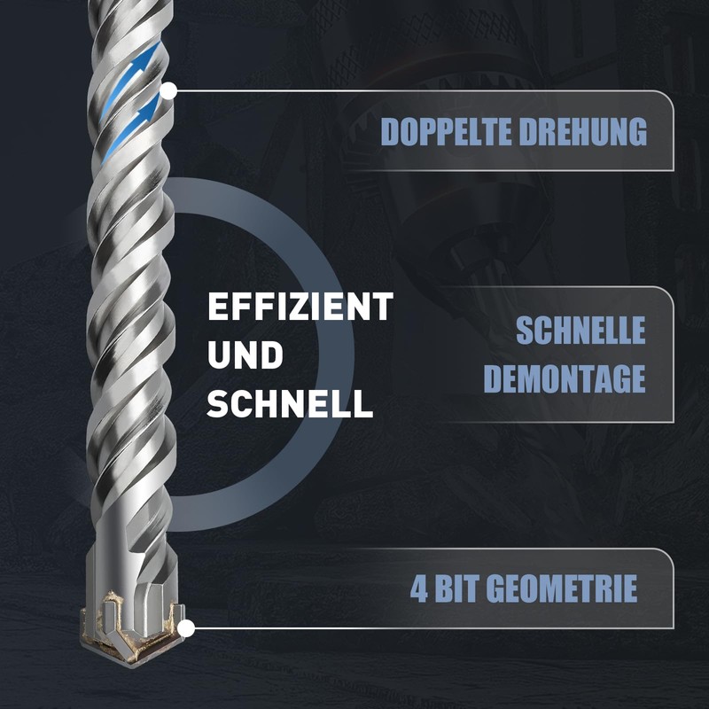 MOXPIFY 260 mm SDS Plus Drill Bit Set 6, 6,