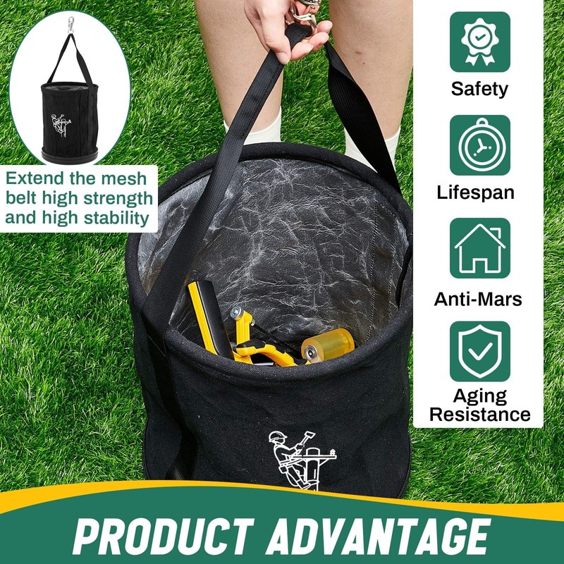 SilTriangle 2 Pack 15" x 12" Linemen Canvas Tool Bucket