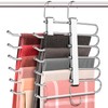 HUITEM Space Saving 6 Tier Pant Hangers, Anti-Slip, Lightweight, Stainless