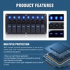 Marine Boat Switch Panel Waterproof, 8 Gang Rocker Switch Panel
