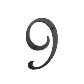Classic Smooth Spanish Style Address Number 9 (Black)