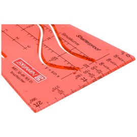 Brunnen 104976501 Parabola / drawing template for school, shatterproof, assorted colors, 1 piece