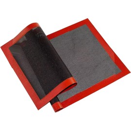 FUYUEROクッキングシート、ベーキングマット、シリコングラスファイバーマット、耐高温、通気性、ケーキ、ビスケット、パン、ピザのベーキングに使用、多機能、均一な熱分布 2個セット(2, 24x34cm)