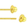 14k Yellow Gold Pink & White Enamel Cupcake Screw Backs
