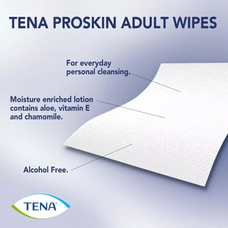 Tena ProSkin 테나 프로스킨 울트라 바디 물티슈 48개들이(1팩) 화이트 TENA