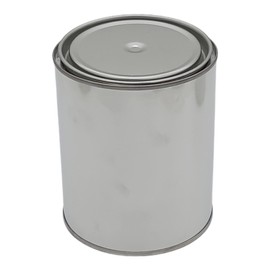 AUTORIND Metal Quart Size Paint Can, Empty Quality Tinplate Unlined Cans w/Lids, Silver Color and%100 Recyclable (Pack of 4)