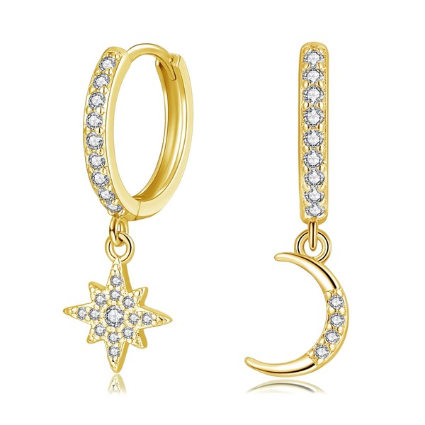 Loutade Silver Drop Hoop Earrings for Women, 925 Sterling Silver