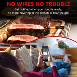 Probe Temp Extended Range Wireless Bluetooth Smart Meat Thermometer