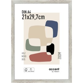 accent by nielsen Wooden Picture Frame Zoom 21 x 29.7 cm (A4) Silver