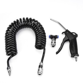 Black Air Duster Gun Pneumatic Wind Blowing Kit Set with Small  Connector   PU Hose