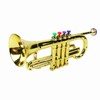 Gold Kid Trumpet Toy with 4 Colored Keys Interesting Educational