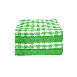 Tea Towels Set of 4 - Kitchen Hand Towels - 100% Cotton Terry Tea Towels Soft Absorbent Dish Towels (Green, 4)