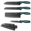 Dsmile 4 PCS Kitchen Knife Set,Black Stainless Steel Knives with