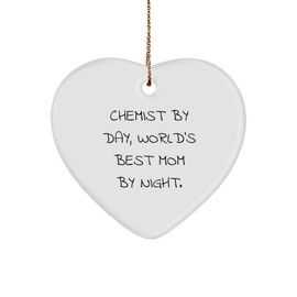Chemist by Day, A Heart of Gold by Night, Handcrafted Heart Ornament Gifts for Chemist, Family, and Friends This Christmas