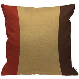 HGOD DESIGNS 3 Tone Color Cushion Cover,Red Gold Dark Brown Acrylic Sheet Color Throw Pillow Case Home Decorative for Men/Women Living Room Bedroom Sofa Chair 18X18 Inch Pillowcase 45X45cm