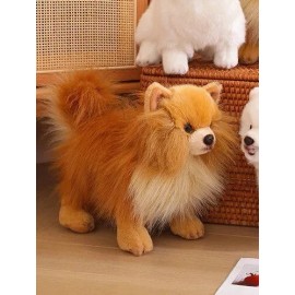 Brown Pomeranian Dog 9-inch Stuffed Animal Plush Toys Toddler Doll Kids Gifts