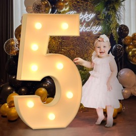 3FT Marquee Numbers 5 for 5th 15th Birthday Decorations, Large Light Up Numbers for Party Decor, Big Numbers for Baby Shower Wedding Anniversary Engagement Party, DIY Pre-cut Foamboad Mosaic Numbers