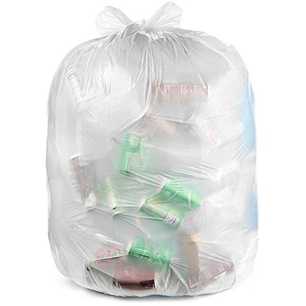 Ultrasac 45 Gallon 3.0 MIL Clear Heavy Duty Contractor Trash Bags with Handtie - 33" x 48" - Pack of 20 - for Construction, Commercial, & Industrial