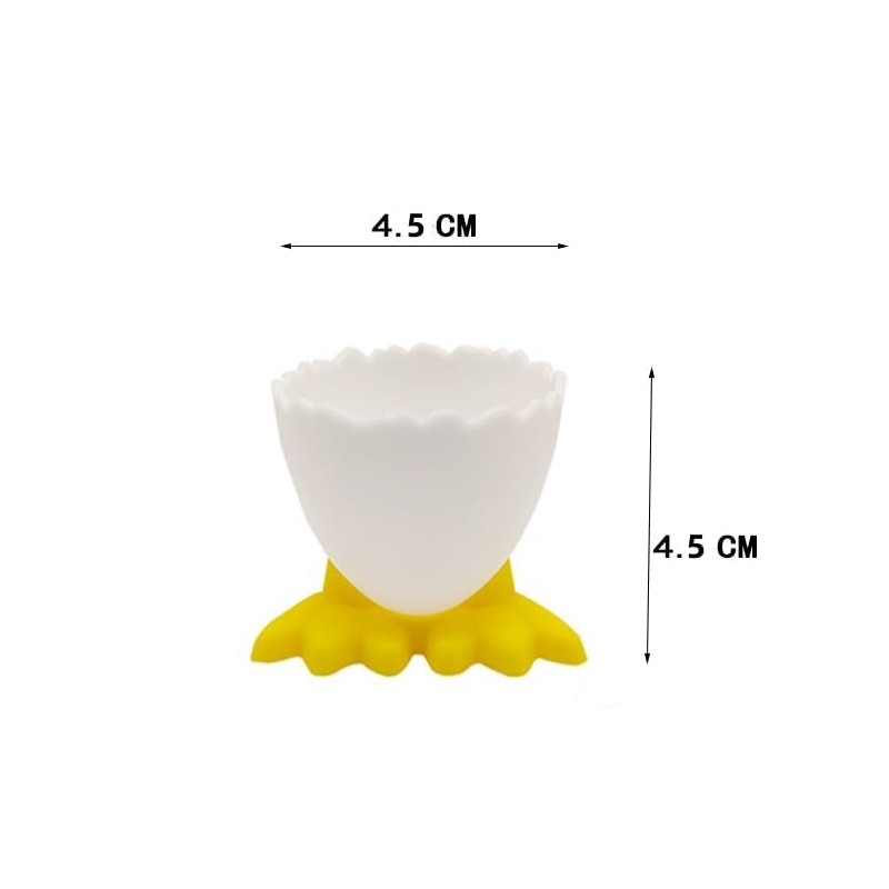 6 Pcs Egg Cups Soft Plastic Cartoon Egg Holders Fun