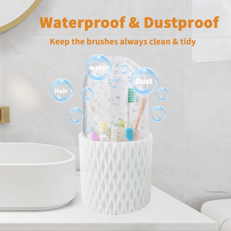 OOXYG Extra-Large Toothbrushes and Toothpaste Holders with Removable Lid, Dustproof