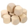 sourcing map 10 Pcs Blank Wooden Dice, 40mm/1.57inch Unfinished Wooden