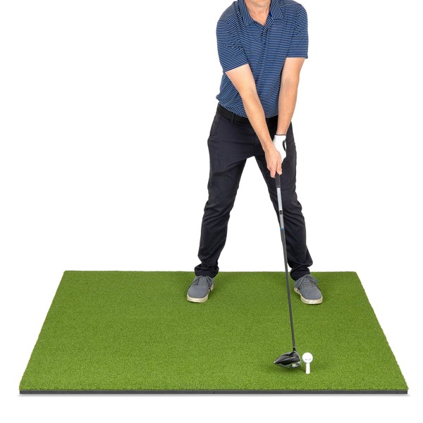 GoSports Golf Hitting Mat Artificial Turf Mat for Indoor/Outdoor Practice Includes 3 Rubber Tees - Standard, PRO, or ELITE