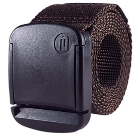 1.5 Inch Wide Men's Nylon Web Belt with High-Strength Adjustable Buckle (XX-Large, Brown)
