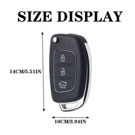 Replacement Key Shell for Hyundai Models, 3 Buttons Car Remote Key Shell Compatible with Santa Fe, Sonata, Tucson Elantra, Keyless Entry Remote Flip Auto Car Key Case Fob Cover