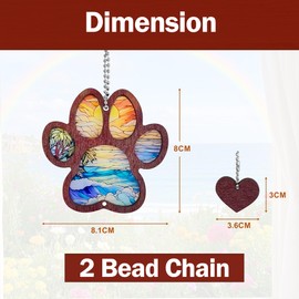 TUYOBG Colorful Paw-Shaped Pet Memorial Gift – Acrylic Dog Remembrance Plaque, Pet Bereavement Gift for Pet Loss – Hanging Suncatcher Ornament for Dog or Cat Memorial, Thoughtful Gift for Pet Lovers