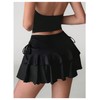 Verdusa Women's Coquette Flowy Short Skirt Elastic Waist Bow Side