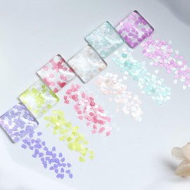 LUYING Nail Parts, Cherry Blossom Sequins, Resin, Thin, 3D Shape, Cherry Blossom Petals, 3D Nail Decoration Parts, Decorative Accessories, Cute, Sequins, 6 Mesh, Gel Nail (Cherry Blossom Petal A)