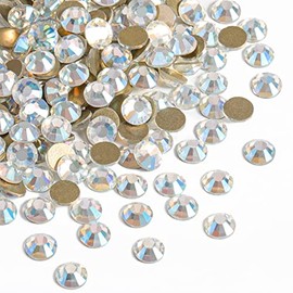 beadsland Diamantes de imitación de cristal con parte trasera plana, gemas redondas, luz de luna azul (0.181-0.189 in) SS20/1440 piezas