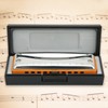 Blues Harmonica 10‑Hole Mouthorgan E Key Wind Instrument Waterproof Corrosion‑Resistant(Orange