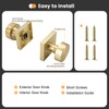 goldenwarm Gold Dummy Door Knobs, Zinc Alloy Square Ball Brushed